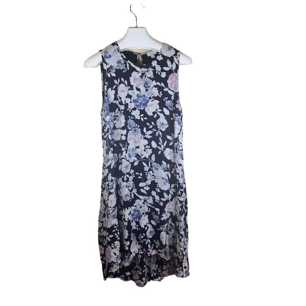 J.Jill Women's Size XL Petite Floral High-Low Maxi Sleeveless Dress Pockets